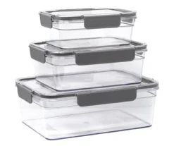 Charcoal 3-Piece Rectangular Airtight Container Set