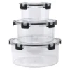Black 3-Piece Round Airtight Container Set