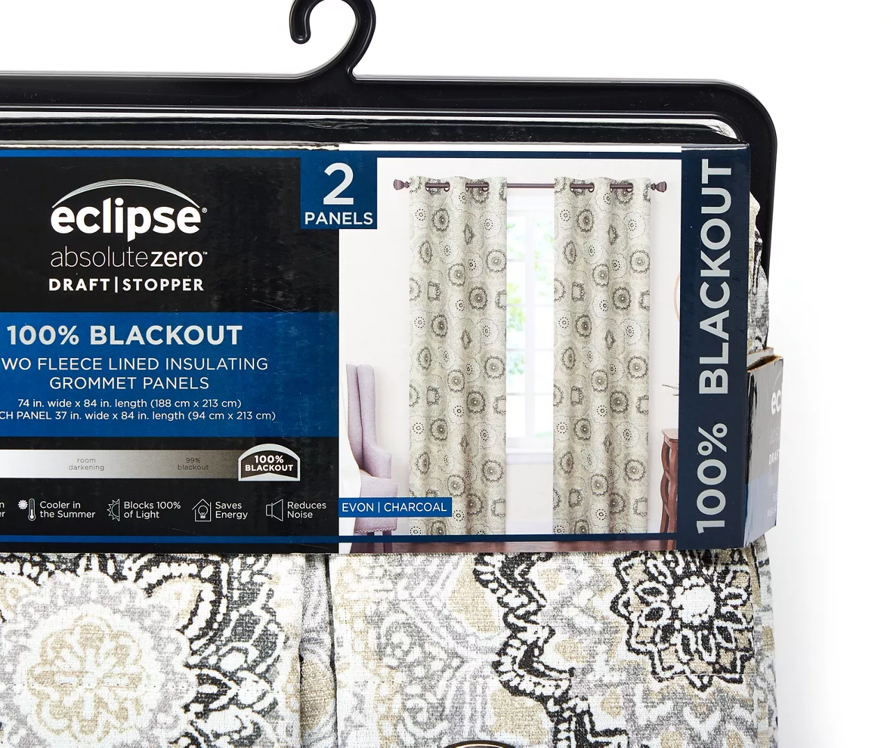 Eclipse Evon Medallion Grommet Blackout Curtain Panel Pair 9 Eclipse Evon Medallion Grommet Blackout Curtain Panel Pair - Image 9
