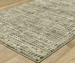 Senet Beige & Gray Abstract Crosshatch Area Rug, (5.3' X 7.3')