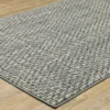 Senegal Blue & Ivory Abstract Linework Area Rug, (2.3' X 7.6')