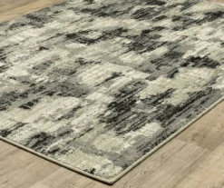 Seaburt Gray & Beige Abstract Area Rug, (6.7' X 9.2')