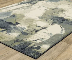 Seabrook Blue & Green Abstract Area Rug, (6.7' X 9.2')