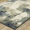 Seabrook Blue & Green Abstract Area Rug, (3.1' X 5.5')
