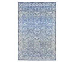 Myka Blue & White Floral Area Rug, (5' X 7')