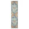 Mychael Rust & Blue Geometric Floral Area Rug, (2' X 8')