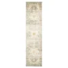 Savanna Gray & Gold Floral Geometric Area Rug, (2' X 8')