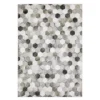 Myles Gray & Charcoal Faux Hide Hexagon Area Rug, (2' X 8')