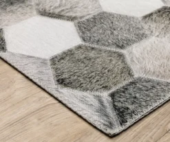 Myles Gray & Charcoal Faux Hide Hexagon Area Rug, (2' X 8') 5 Myles Gray & Charcoal Faux Hide Hexagon Area Rug, (2' X 8') -Cuisinart Store 810584619 2