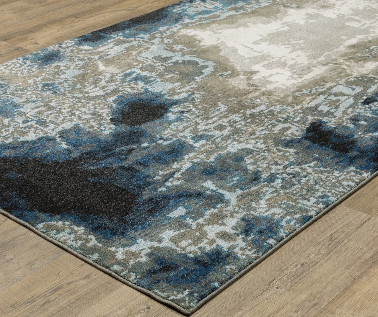 Vedie Blue & Taupe Abstract Area Rug, (6.7' X 9.2') 2 Vedie Blue & Taupe Abstract Area Rug, (6.7' X 9.2') - Image 2