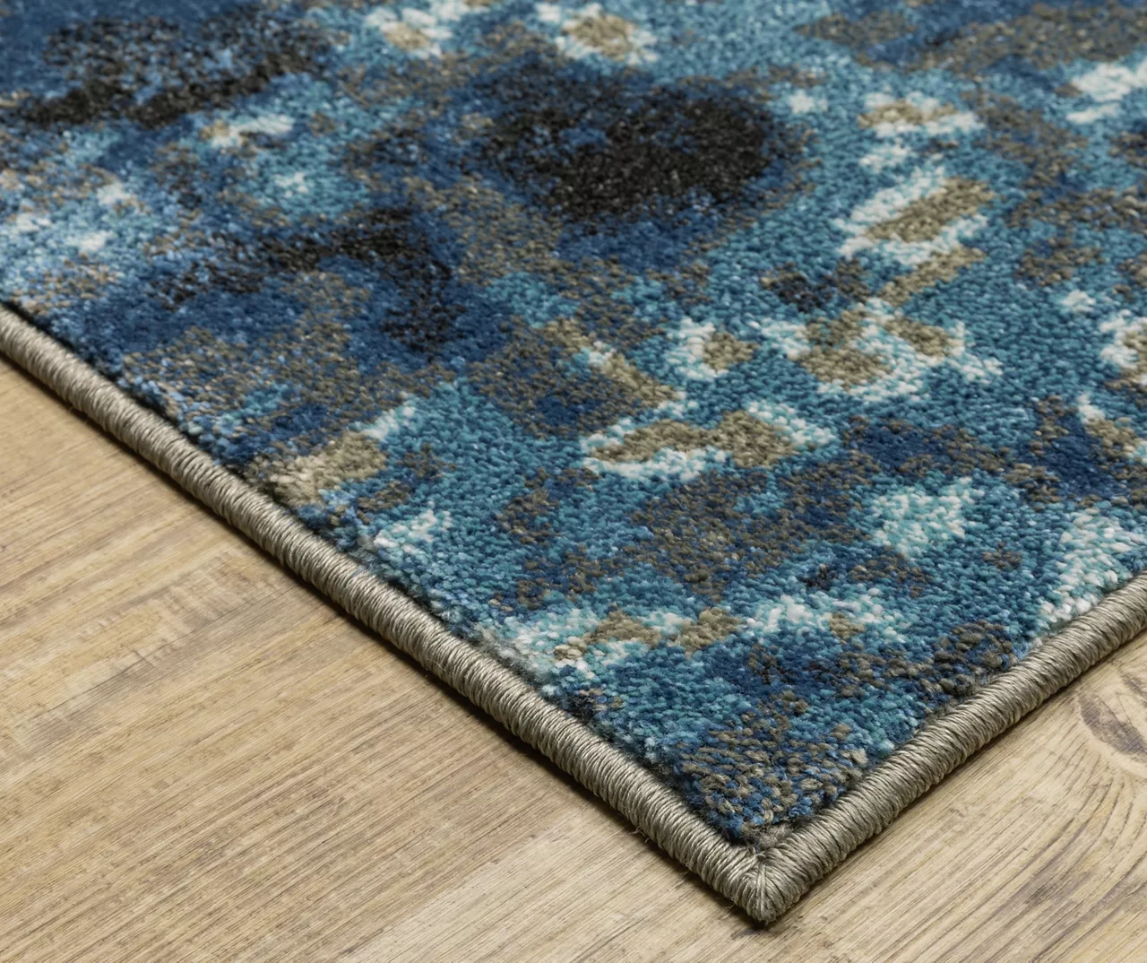 Vedie Blue & Taupe Abstract Area Rug, (6.7' X 9.2') 3 Vedie Blue & Taupe Abstract Area Rug, (6.7' X 9.2') - Image 3