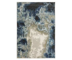 Vedie Blue & Taupe Abstract Area Rug, (6.7' X 9.2')