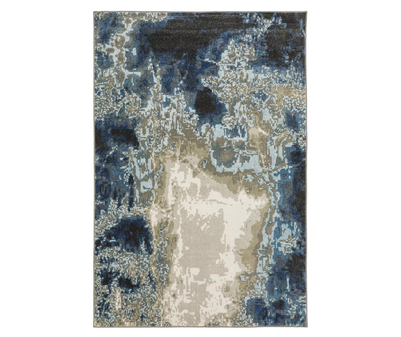 Vedie Blue & Taupe Abstract Area Rug, (6.7' X 9.2') 1 Vedie Blue & Taupe Abstract Area Rug, (6.7' X 9.2')