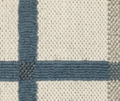 Toril Beige & Blue Plaid Outdoor Area Rug, (1.1' X 7.3') -Cuisinart Store 810584656 4 1