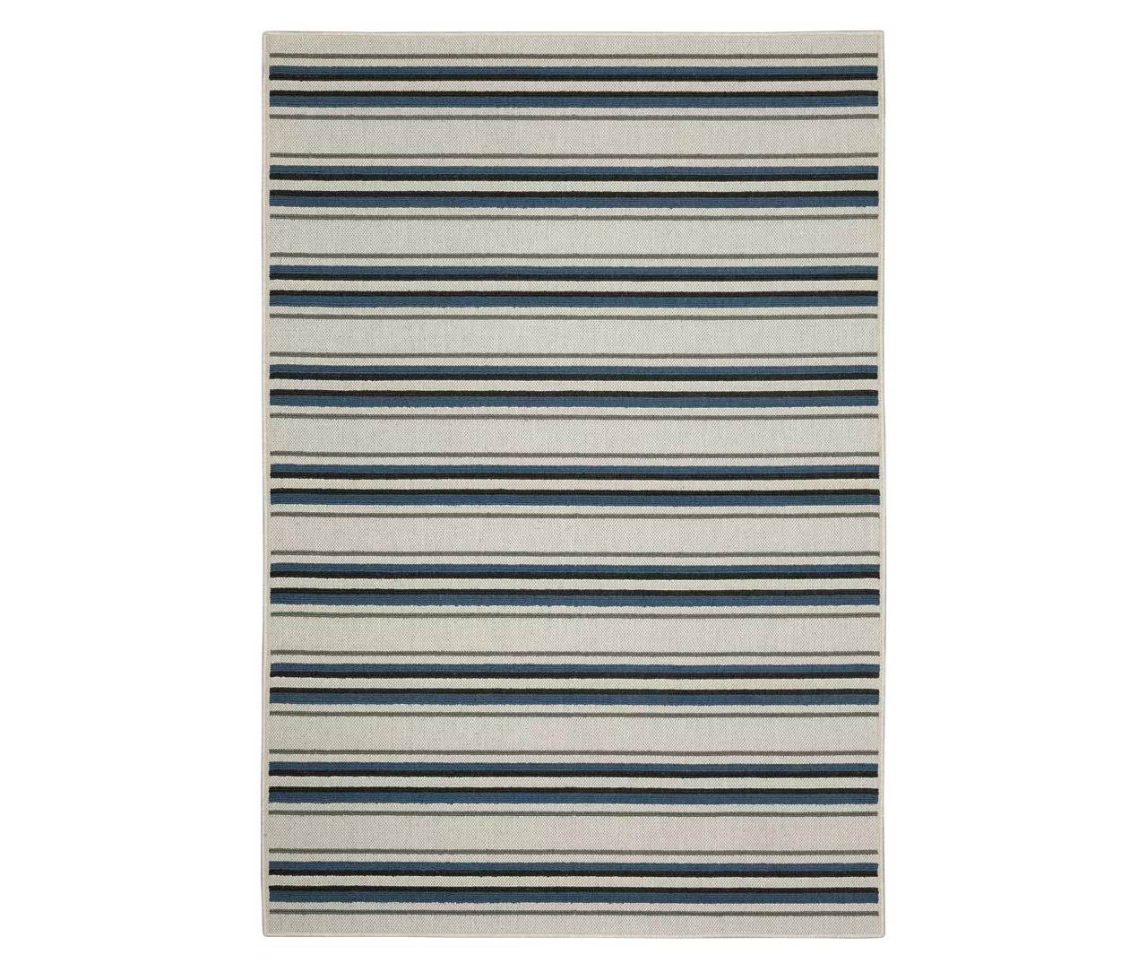 Torie Beige & Blue Stripe Outdoor Area Rug 6 Torie Beige & Blue Stripe Outdoor Area Rug - Image 6