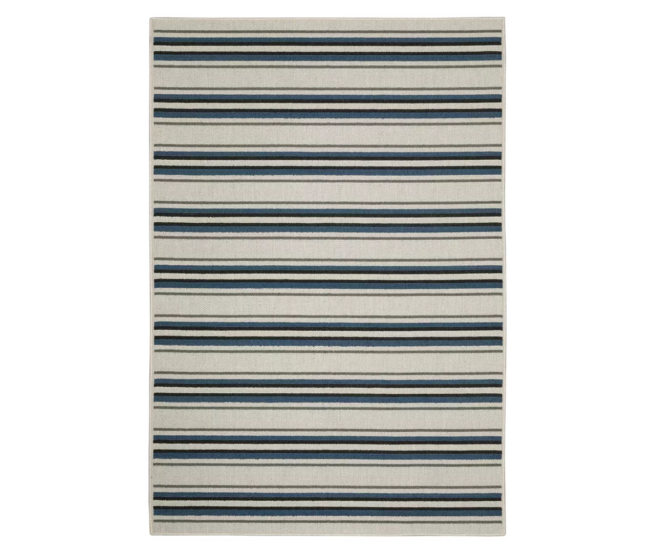 Torie Beige & Blue Stripe Outdoor Area Rug 4 Torie Beige & Blue Stripe Outdoor Area Rug - Image 4
