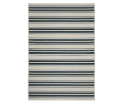 Torie Beige & Blue Stripe Outdoor Area Rug 26 Torie Beige & Blue Stripe Outdoor Area Rug -Cuisinart Store 810584661