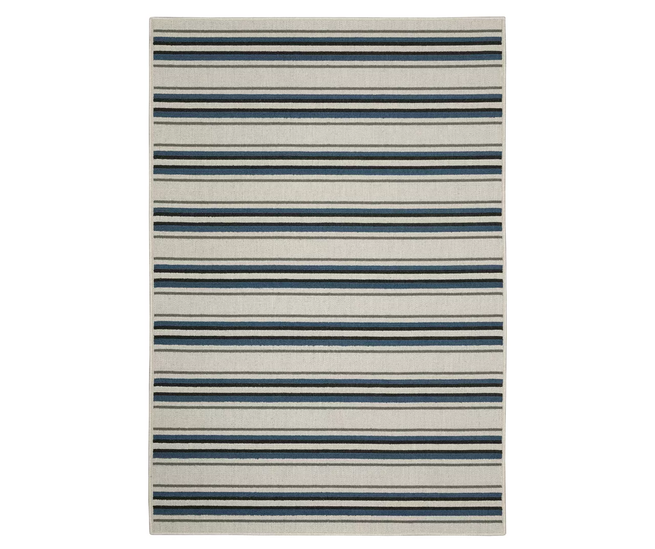 Torie Beige & Blue Stripe Outdoor Area Rug 7 Torie Beige & Blue Stripe Outdoor Area Rug - Image 7