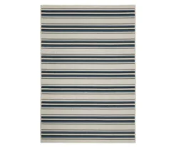 Torie Beige & Blue Stripe Outdoor Area Rug 22 Torie Beige & Blue Stripe Outdoor Area Rug -Cuisinart Store 810584662