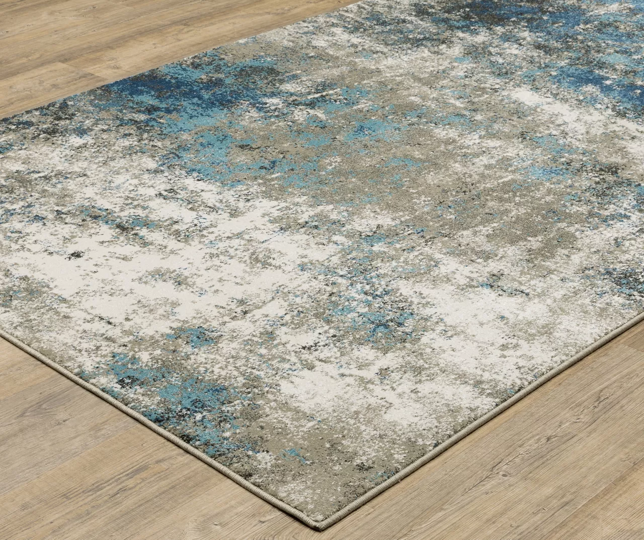 Veejay Blue & Ivory Abstract Area Rug, (6.7' X 9.2') 2 Veejay Blue & Ivory Abstract Area Rug, (6.7' X 9.2') - Image 2