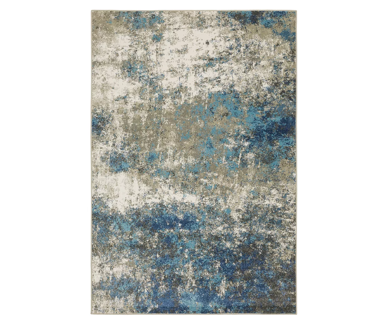 Veejay Blue & Ivory Abstract Area Rug, (6.7' X 9.2') 1 Veejay Blue & Ivory Abstract Area Rug, (6.7' X 9.2')