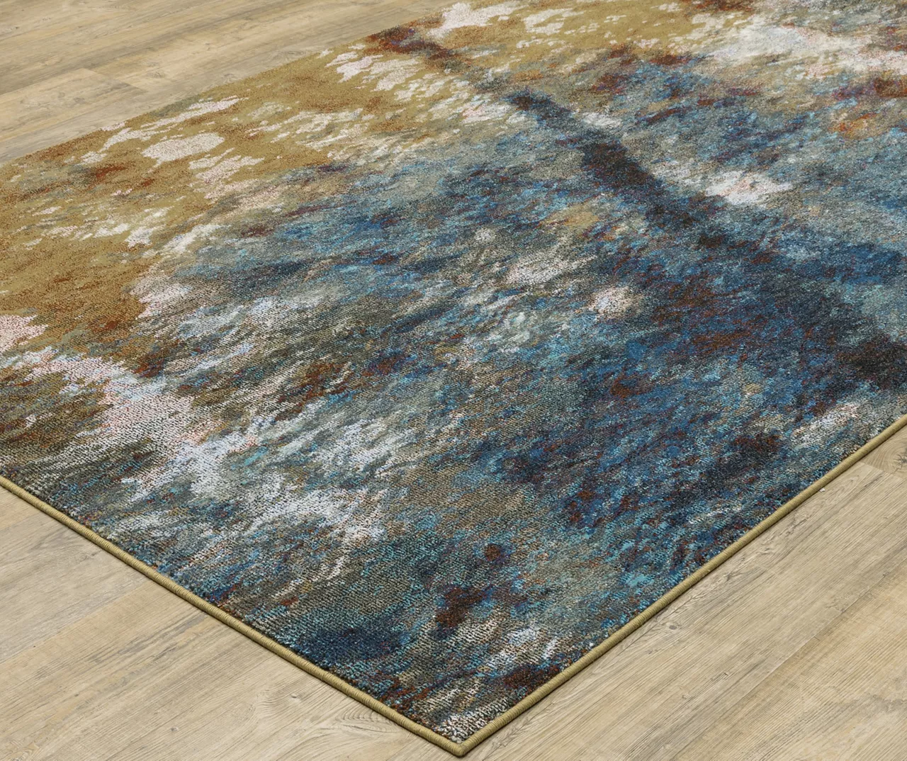 Velimeere Blue & Gold Abstract Area Rug 16 Velimeere Blue & Gold Abstract Area Rug - Image 16
