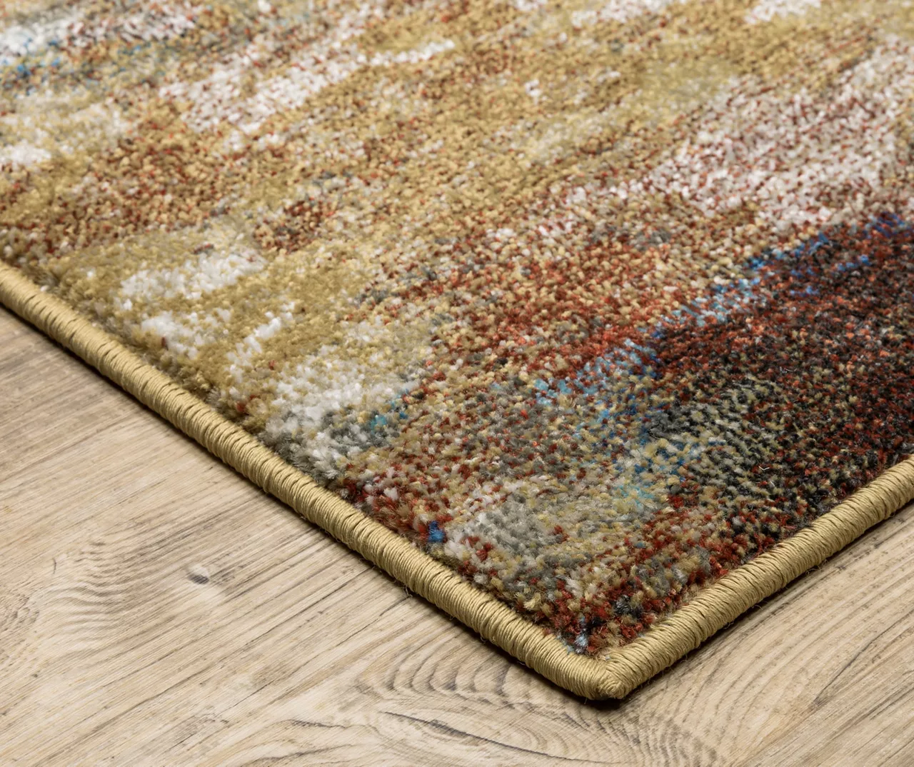 Velimeere Blue & Gold Abstract Area Rug, (2.3' X 7.6') 3 Velimeere Blue & Gold Abstract Area Rug, (2.3' X 7.6') - Image 3