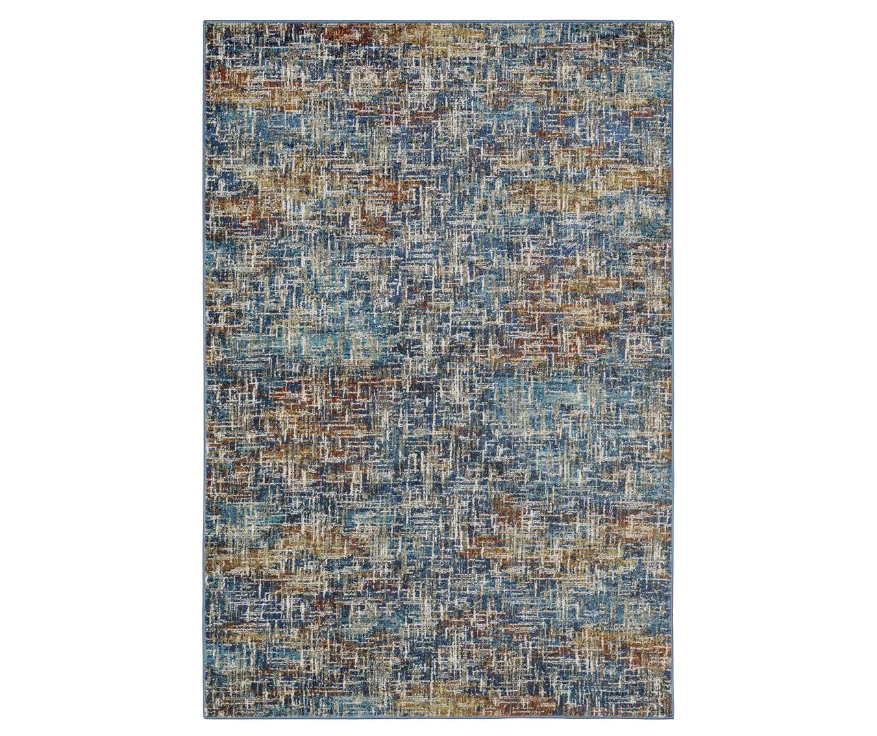 Velin Blue & Brown Abstract Crosshatch Area Rug 2 Velin Blue & Brown Abstract Crosshatch Area Rug - Image 2