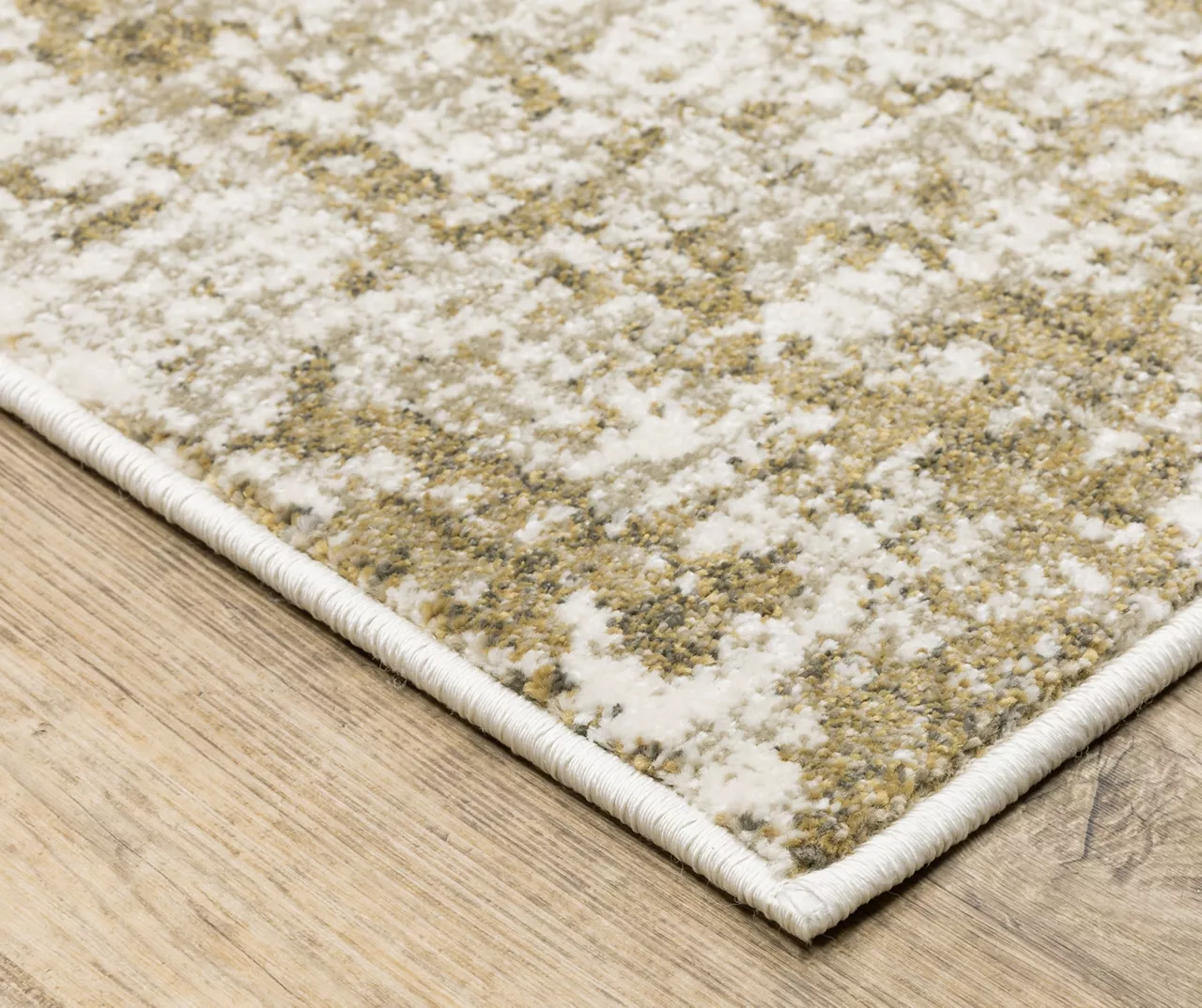 Velimyr Beige & Dark Gold Abstract Area Rug, (2.3' X 7.6') 3 Velimyr Beige & Dark Gold Abstract Area Rug, (2.3' X 7.6') - Image 3