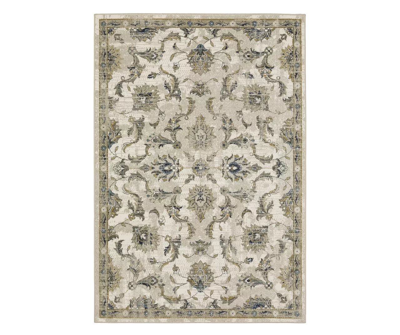Velimire Beige & Gold Floral Area Rug, (3.1' X 5') 1 Velimire Beige & Gold Floral Area Rug, (3.1' X 5')