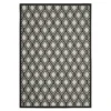 Torcal Beige & Black Diamond Lattice Outdoor Area Rug, (1.1' X 7.3')