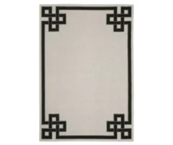 Torbet Beige & Black Loop Border Outdoor Area Rug -Cuisinart Store 810584708