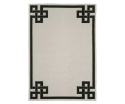 Torbet Beige & Black Loop Border Outdoor Area Rug -Cuisinart Store 810584710