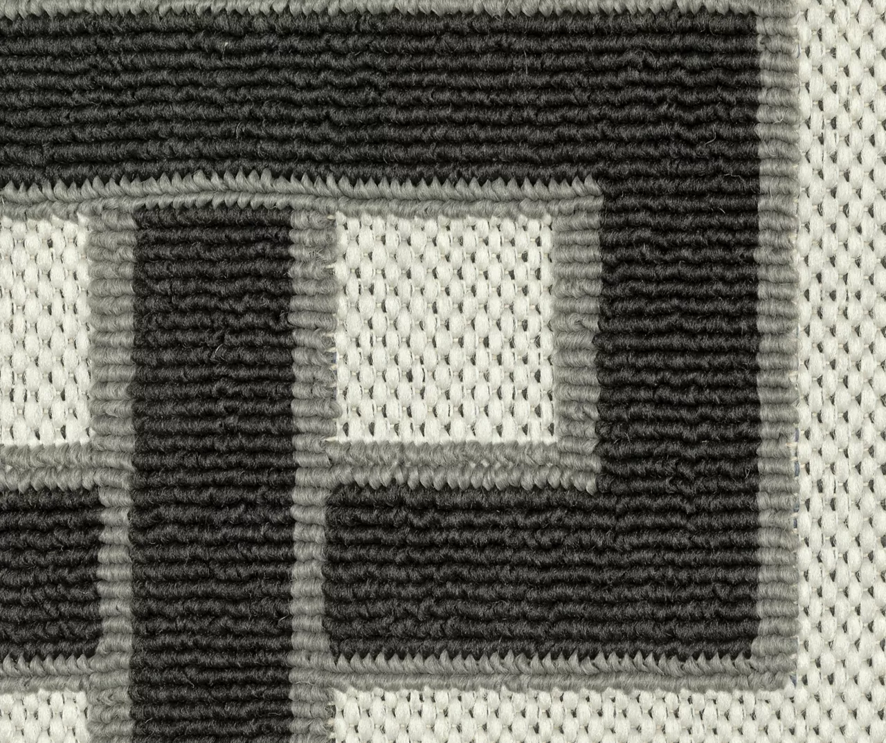 Torbet Beige & Black Loop Border Outdoor Area Rug, (1.1' X 7.3') 3 Torbet Beige & Black Loop Border Outdoor Area Rug, (1.1' X 7.3') - Image 3