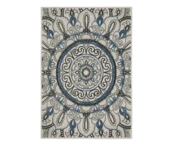 Torbert Beige & Blue Medallion Outdoor Area Rug -Cuisinart Store 810584722