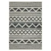 Torao Beige & Blue Geometric Stripe Outdoor Area Rug, (5.3' X 7.3')