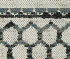 Torao Beige & Blue Geometric Stripe Outdoor Area Rug, (5.3' X 7.3') -Cuisinart Store 810584731 4