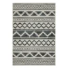 Torao Beige & Blue Geometric Stripe Outdoor Area Rug, (1.1' X 7.3')