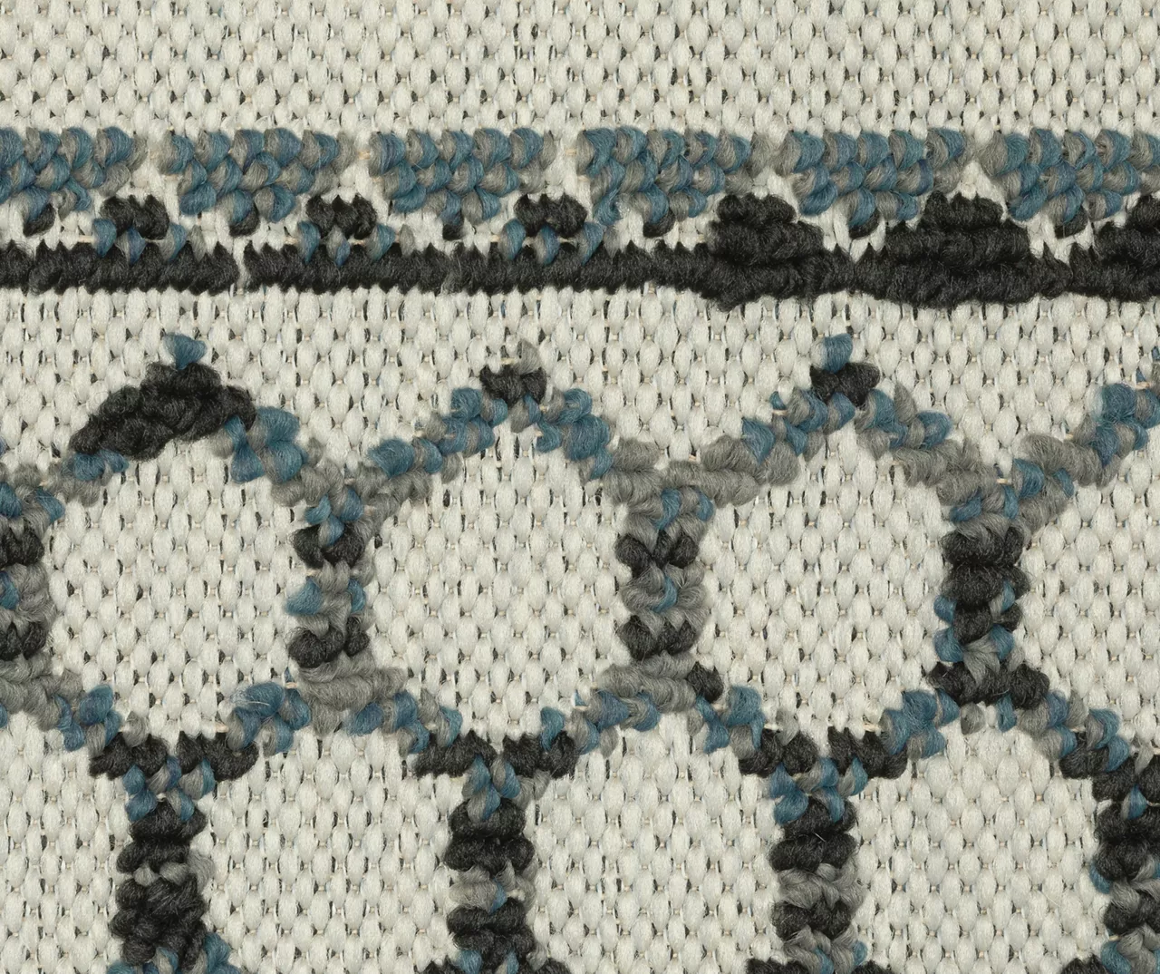 Torao Beige & Blue Geometric Stripe Outdoor Area Rug, (1.1' X 7.3') 3 Torao Beige & Blue Geometric Stripe Outdoor Area Rug, (1.1' X 7.3') - Image 3