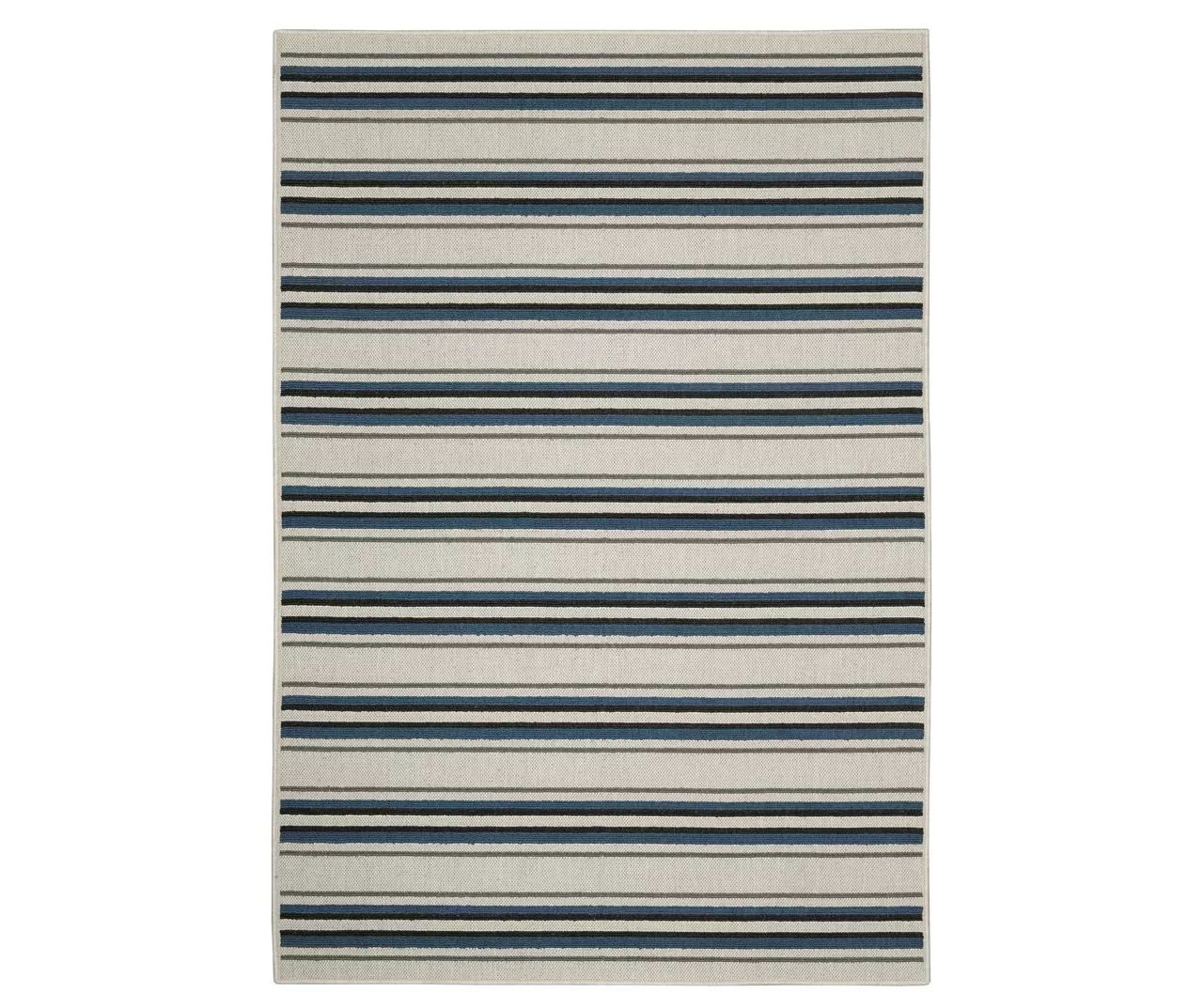Torie Beige & Blue Stripe Outdoor Area Rug 2 Torie Beige & Blue Stripe Outdoor Area Rug - Image 2