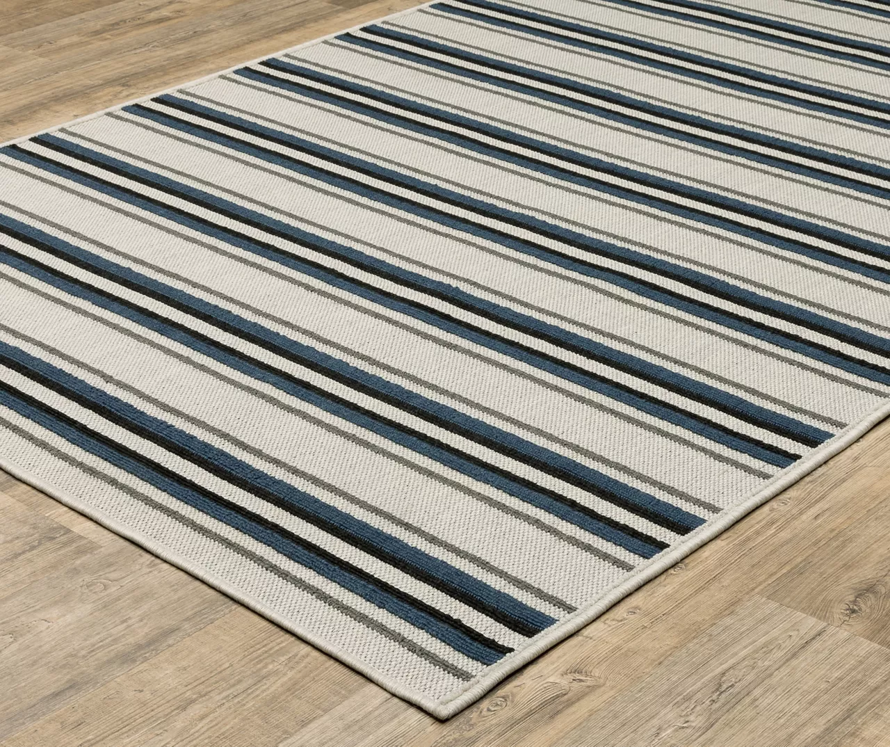 Torie Beige & Blue Stripe Outdoor Area Rug 8 Torie Beige & Blue Stripe Outdoor Area Rug - Image 8