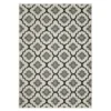 Torgnea Beige & Black Floral Quatrefoil Outdoor Area Rug, (6.7' X 9.2')