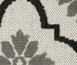 Torgnea Beige & Black Floral Quatrefoil Outdoor Area Rug, (6.7' X 9.2') -Cuisinart Store 810584756 4