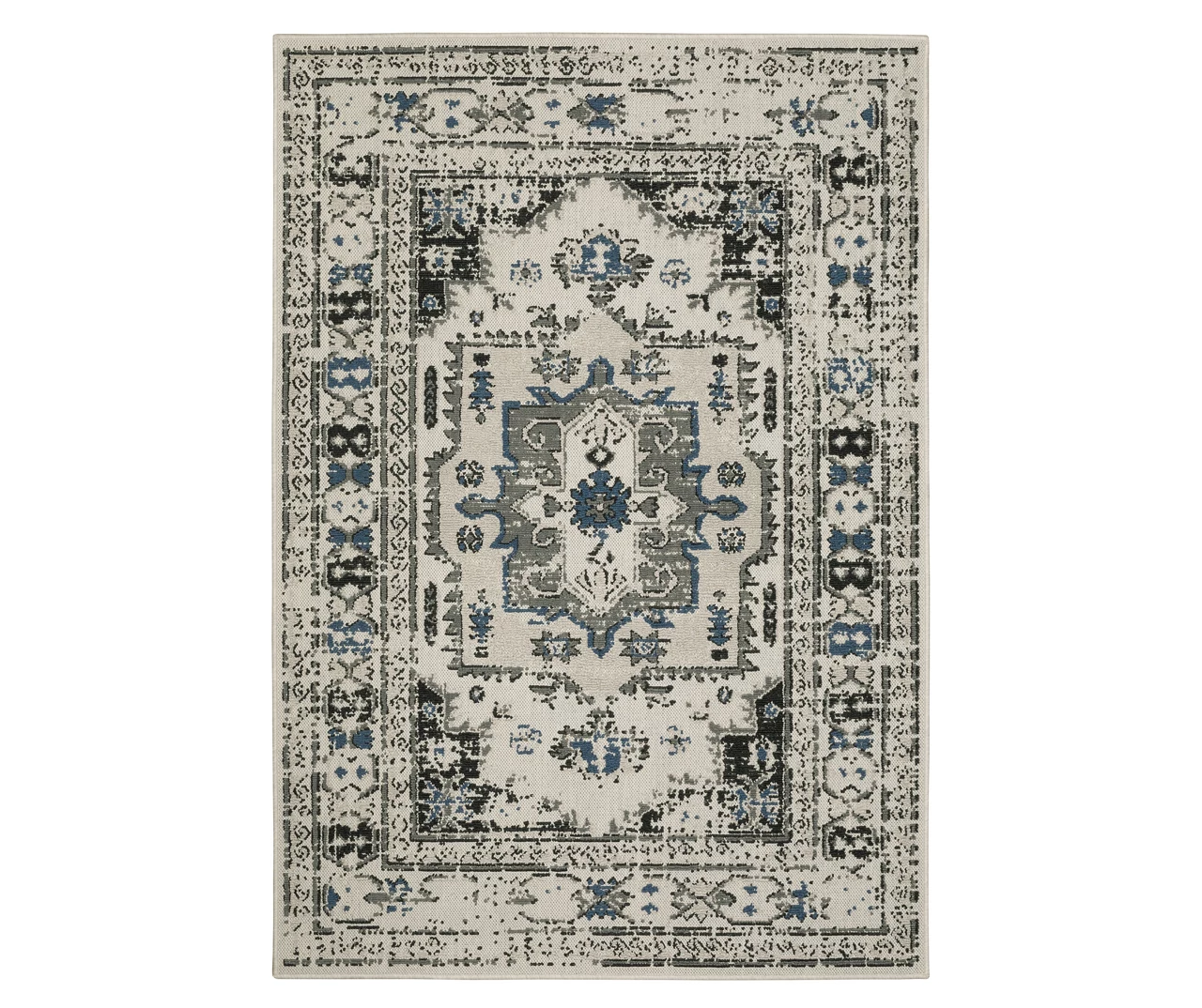 Torgar Beige & Gray Geometric Outdoor Area Rug, (3.3' X 5') 1 Torgar Beige & Gray Geometric Outdoor Area Rug, (3.3' X 5')