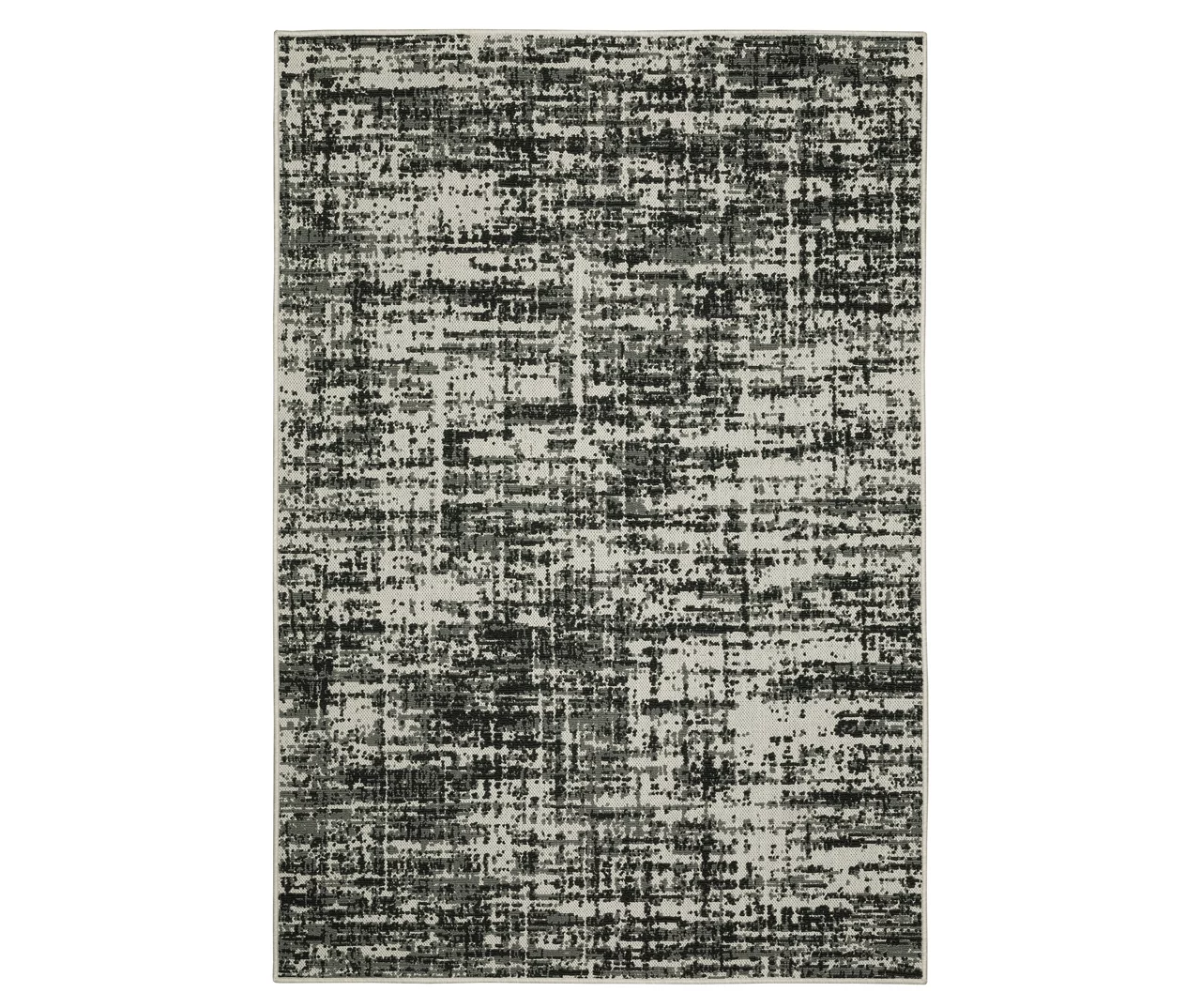 Torell Black & Gray Abstract Crosshatch Outdoor Area Rug, (6.7' X 9.2') 1 Torell Black & Gray Abstract Crosshatch Outdoor Area Rug, (6.7' X 9.2')