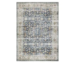 Chandler Blue & Brown Floral Area Rug, (5' X 7')