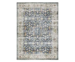 Chandler Blue & Brown Floral Area Rug, (3.6' X 5.6')