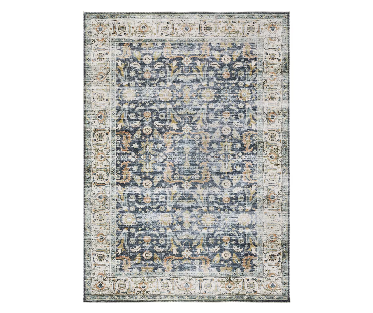 Chandler Blue & Brown Floral Area Rug, (3.6' X 5.6') 1 Chandler Blue & Brown Floral Area Rug, (3.6' X 5.6')