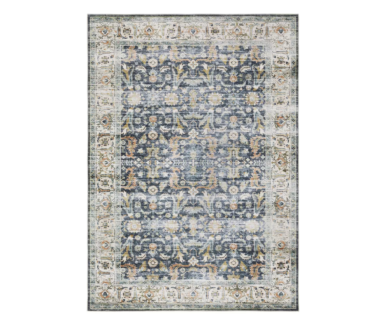 Chandler Blue & Brown Floral Area Rug, (2' X 3') 1 Chandler Blue & Brown Floral Area Rug, (2' X 3')