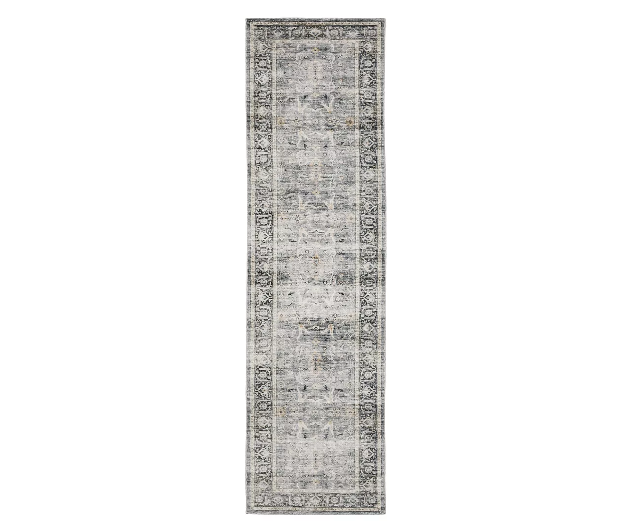 Cherish Charcoal Floral Area Rug, (2' X 8') 1 Cherish Charcoal Floral Area Rug, (2' X 8')